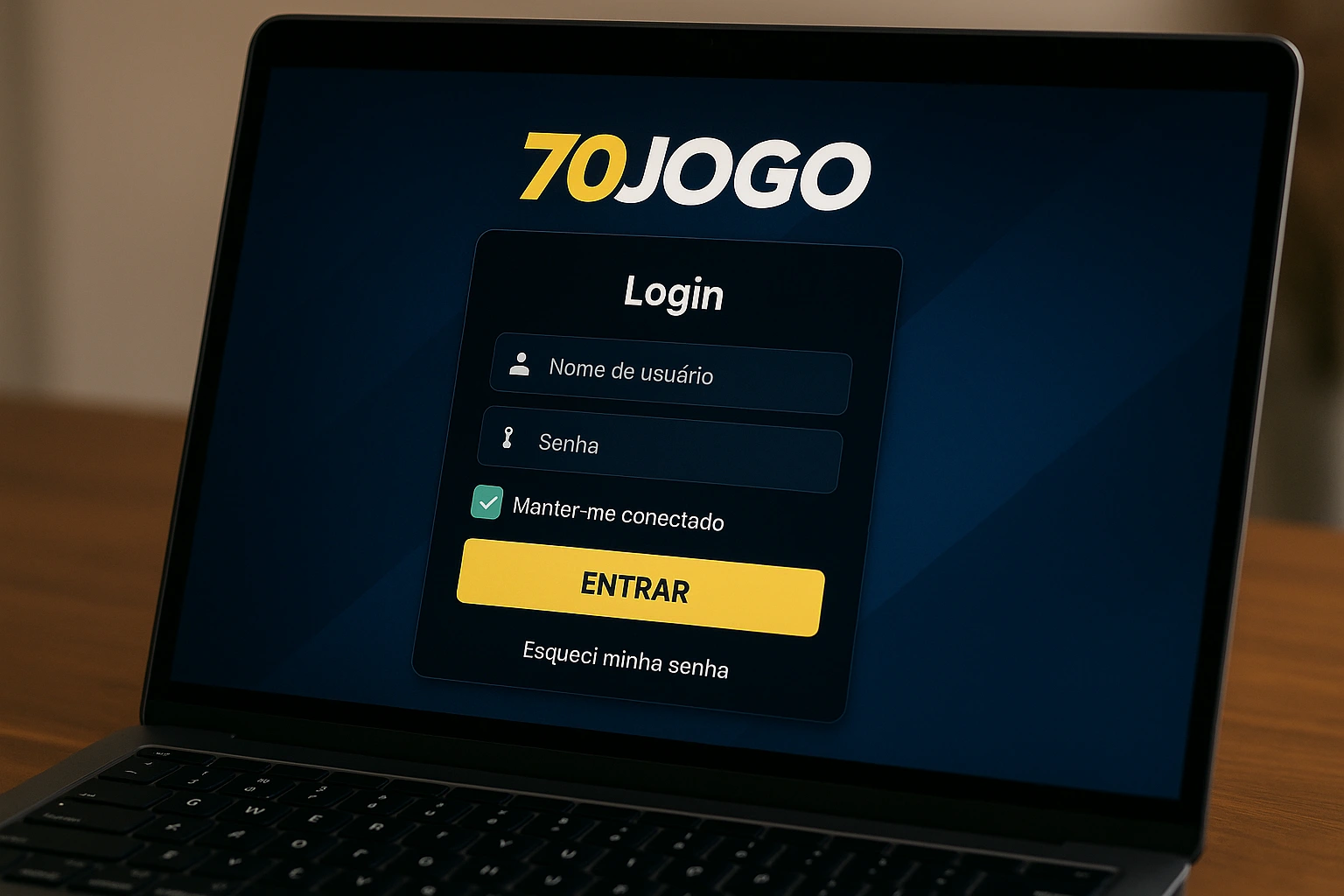 Criar uma nova Conta no plataforma 70JOGO